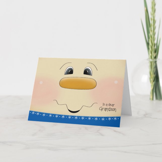 Für Grandson Weihnachten viel Glück für Snowman Fa (Vorderseite)