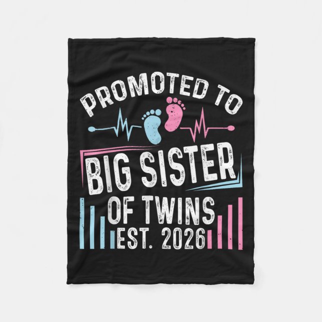 Für große Schwester von Twins Est 2026 Babyshow be Fleecedecke (Vorderseite)