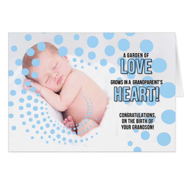 für Großeltern zur Geburt eines Grandson Blue (Vorderseite (Horizontal))