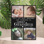 Für Großoper 4 FotoCollage befördert Fotoplatte<br><div class="desc">Foto-Collage-Plakette mit "Nur die besten Grandmas werden zu großen Oma gefördert" Typografie . Macht ein perfektes Geschenk für Ihre Lieblings-Großmutter zum Geburtstag der Großeltern. Personalisieren Sie mit uns Liebe Ihrer Nachricht und Enkel Namen.</div>