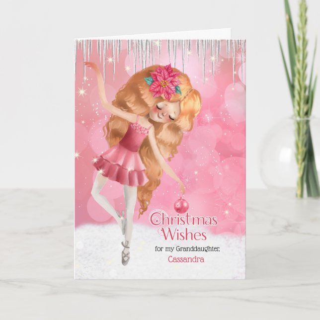 für Großtochter ein rosa Ballerina Weihnachten (Vorderseite)