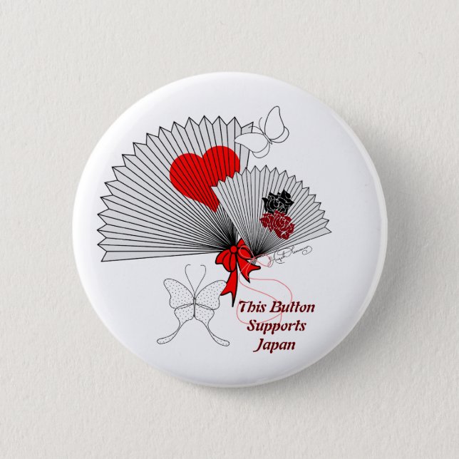 Für hübsche Fans Japans mit Schmetterlings-Knopf Button (Vorderseite)