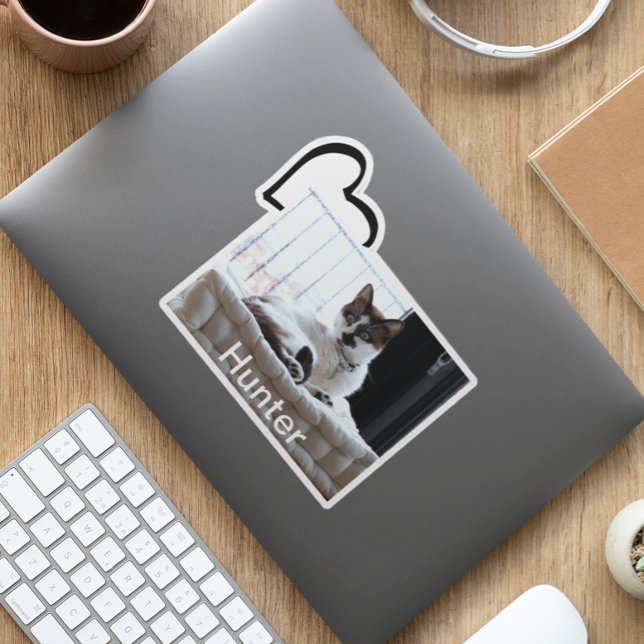 Für Hunde Katzenherz angepasste Fotovorlage Aufkleber (Von Creator hochgeladen)