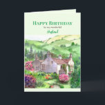 Für Husband am Geburtstag Rydal Mount Zuhause Gard Karte<br><div class="desc">Aquarellmalerei von William Wordsworth's House,  Rydal Mount,  in Ambleside,  England durch mich selbst Farida Greenfield. Es war die Zuhause von William Wordsworth von 1813 bis 1850. Das Design ist für Husband am Geburtstag und kann mit eigenen Texten angepasst werden.</div>