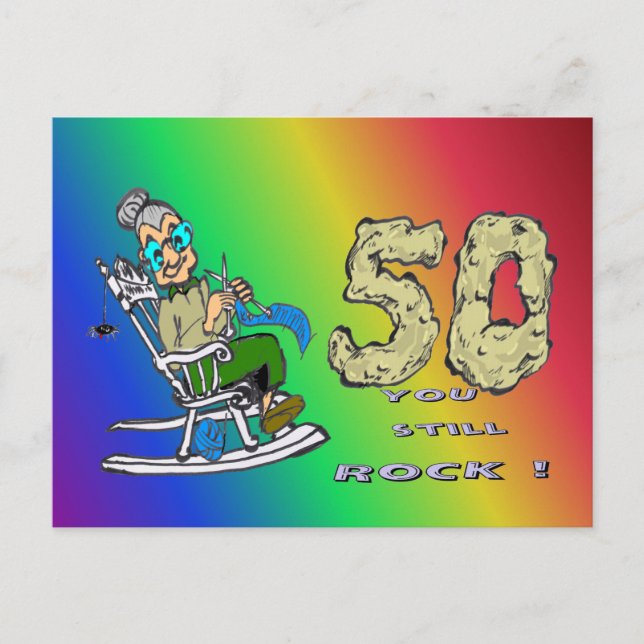 Für ihre 50-jährige Rainbow Postcard Postkarte (Vorderseite)
