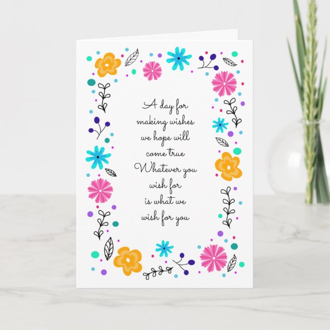 Für ihre florale Happy Birthday Card Karte (Vorderseite)