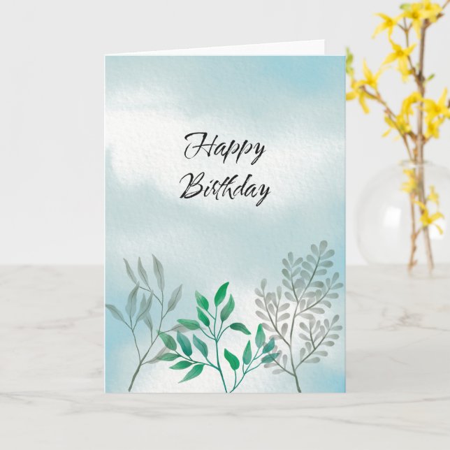 Für ihre klassische Outdoor Green Pflanze Geburtst Karte (Gelbe Blume)