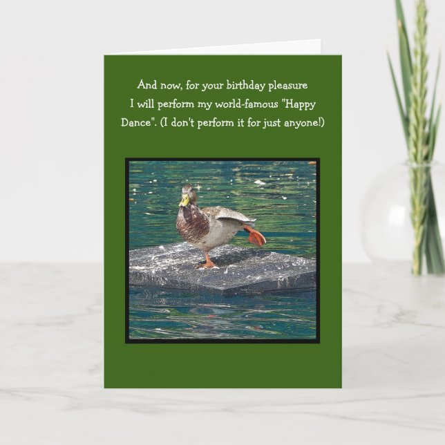 FÜR IHREN GEBURTSTAG PLEASURE/DUCK TANZEN KARTE (Vorderseite)