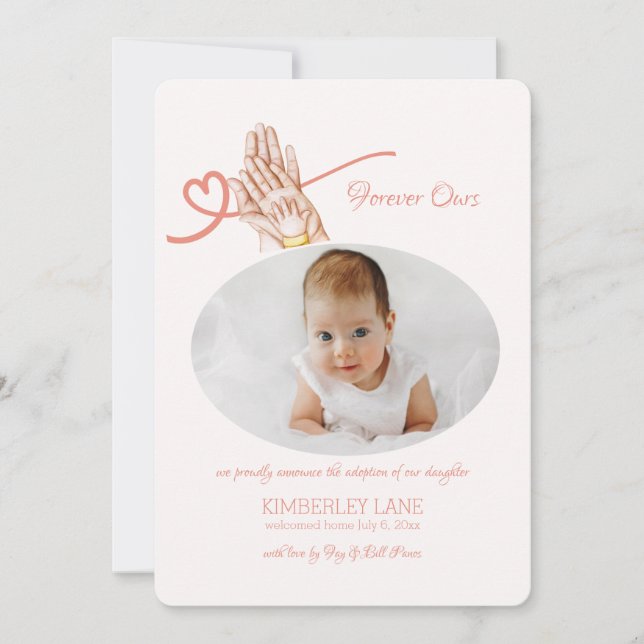Für immer Ankündigung unserer Foto-Adoption (Vorderseite)