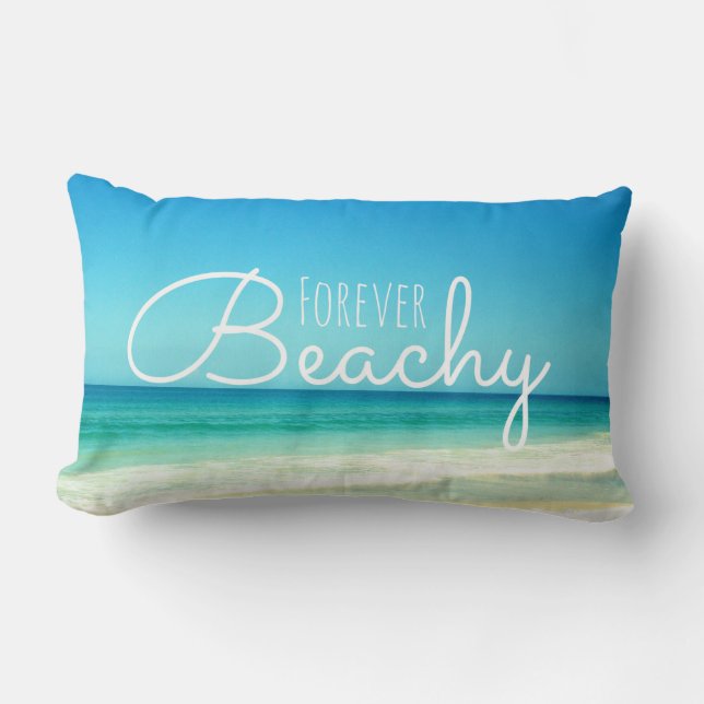 Für immer Beachy blaues Kissen (Vorderseite)