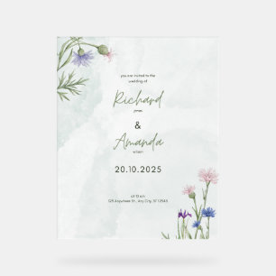 Für immer beginnt hier: Elegante Hochzeitsposter Acrylschild