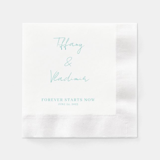 Für immer beginnt Napkins jetzt Serviette (Vorderseite)