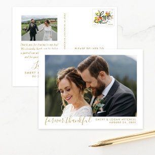 Für immer dankbar Goldene Hochzeit Foto Danke Postkarte