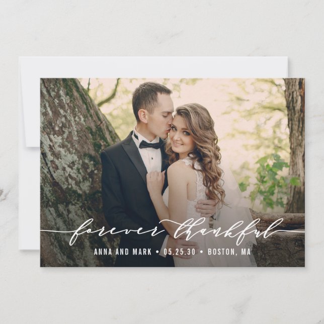 Für immer dankbar Hochzeit danke Ihnen Fotokarte (Vorderseite)