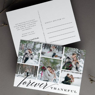 Für immer dankbar Hochzeitfoto Collage Vielen Dank Postkarte
