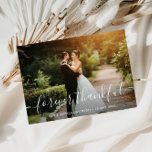 Für immer dankbar trendige Foto Hochzeit Dankeskarte<br><div class="desc">Ein wunderschönes Bild der Neuheiten mit trendigem Text. Die Farbe und der Text der Braut und des Bräutigams können personalisiert sein. Fügen Sie eine persönliche Dankeschön-Nachricht hinzu und Sie können Ihr eigenes Foto hochladen.</div>