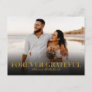 Für immer dankbare Gold Foil Hochzeit Vielen Dank  Postkarte