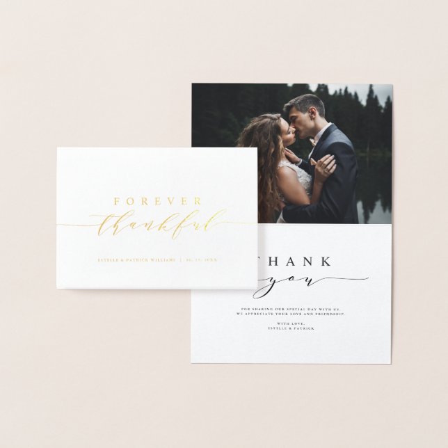 Für immer dankbare Hochzeit Danke Foto Folienkarte (Anzeige)