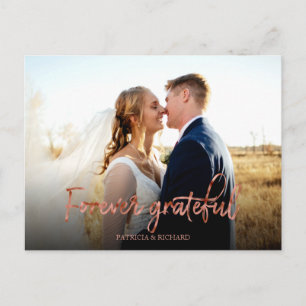 Für immer dankbare Rose-Folie Hochzeit Danke Foto Postkarte