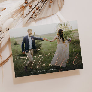 Für immer dankbarer Hochzeitsfoil Danke Foto Card Folieneinladung