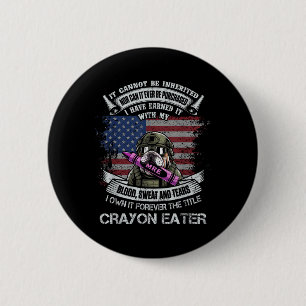 Für immer den Titel Crayon Eater Flagge Militär be Button