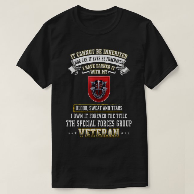 Für immer der Titel 7. Special Forces Group Vetera T-Shirt (Design vorne)