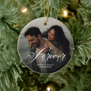 Für immer erstes Weihnachten Doppelseitiges Paar-F Keramik Ornament