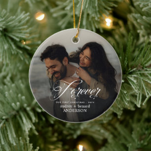 Für immer erstes Weihnachten doppelseitiges Paar-F Keramik Ornament