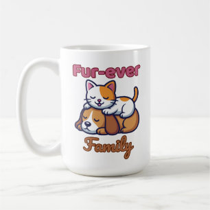 Für-immer-Familie für Katzen- und Hunde-Liebhaber Kaffeetasse