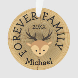Für immer Familien-Waldrotwild-Adoptions-Geschenk Ornament
