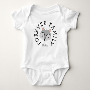 Für immer Familien-Waldwolf-Adoptions-Geschenk Baby Strampler