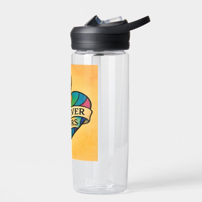 Für immer farbenfrohe Liebe Herz Trinkflasche (Links)