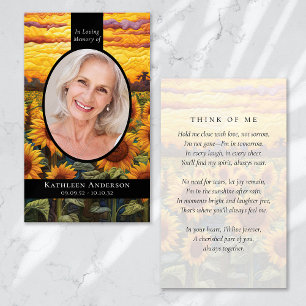 Für immer geliebte gesteppte Sonnenblumen Gedenkka Telefonnummerkarte