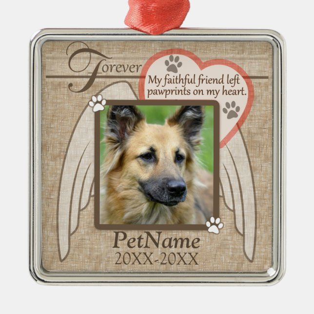 Für immer geliebter Engel Wings Silbernes Ornament (Vorne)