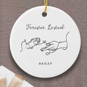 Für immer geliebtes Haustier-Gedenk-Dog-Cat-Pfoten Keramik Ornament