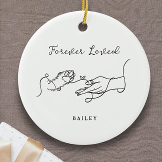 Für immer geliebtes Haustier-Gedenk-Dog-Cat-Pfoten Keramik Ornament