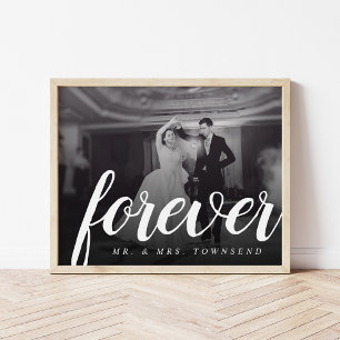 Für immer halten Mr. und Mrs. Wedding Foto Poster