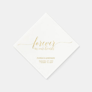 Für immer Herzen Elegantes goldenes Schrift Memo Serviette