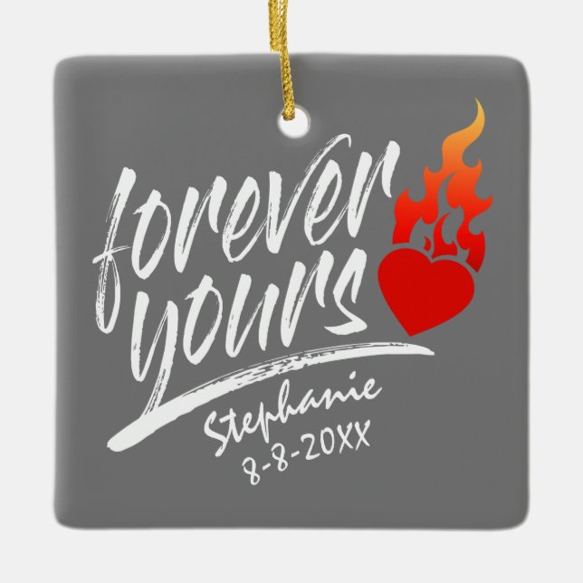 Für immer Ihr Individuelle Name Valentine | Orname Keramikornament (Vorderseite)