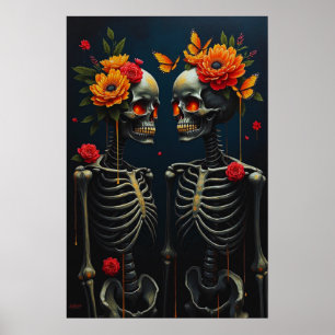 Für immer im Blut: Skelettliebhaber mit goldenem S Poster