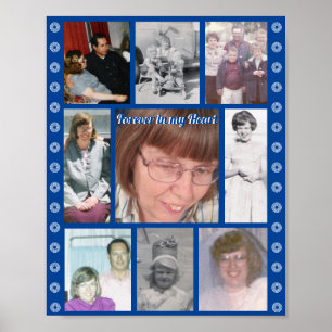 Für immer in meinem Herzen Neun Foto Memorial Post Poster