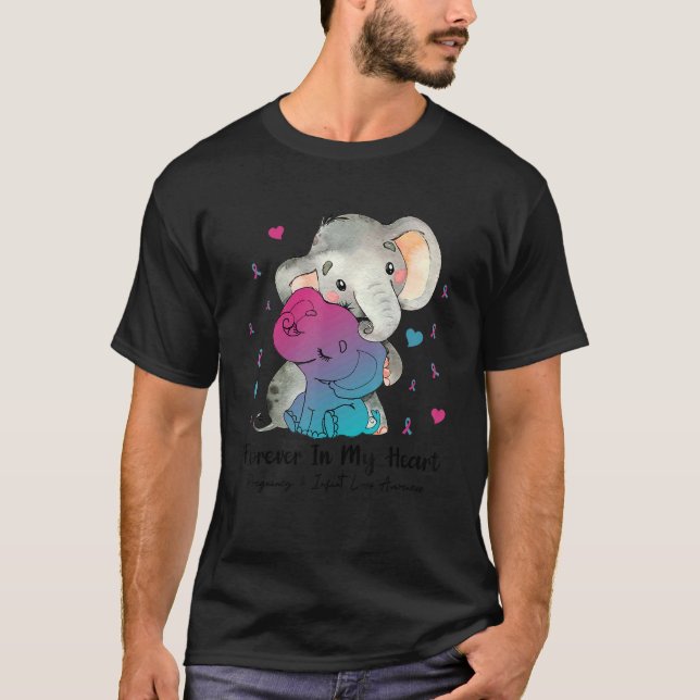 Für immer in meinem Herzen Schwangerschaft Säuglin T-Shirt (Vorderseite)