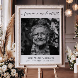 Für immer in unserem Foto zur Beerdigung von Herz- Poster