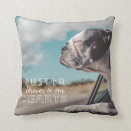 Für immer in unserem Hearts Dog Pet Foto Memorial Kissen