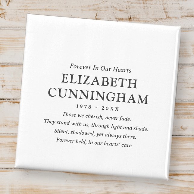 Für immer in unserem Hearts Memorial Modern Simple Magnet (Von Creator hochgeladen)