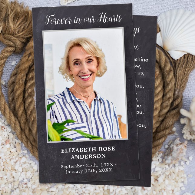 Für immer in unserem Hearts Memorial Prayer Card S (Von Creator hochgeladen)