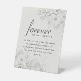 Für immer in unserem Hearts Memorial Wedding Sign Sockelschild