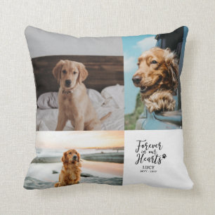 Für immer in unserem Hearts Pet Memorial Foto Coll Kissen
