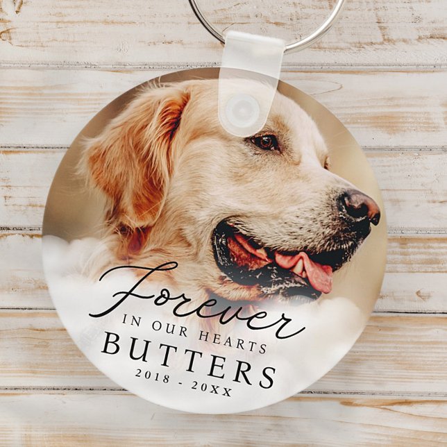 Für immer in unserem Hearts Pet Memorial Modernes  Schlüsselanhänger (Von Creator hochgeladen)