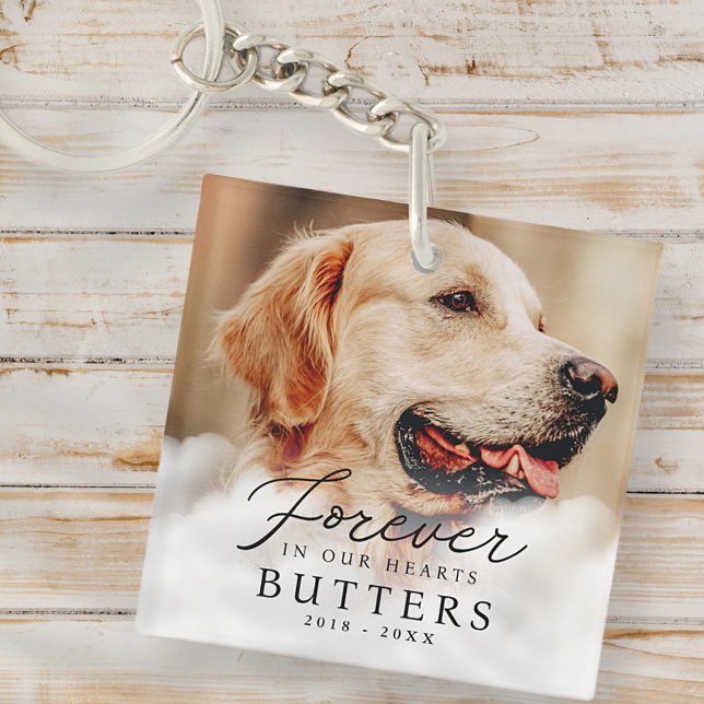Für immer in unserem Hearts Pet Memorial Modernes  Schlüsselanhänger (Von Creator hochgeladen)